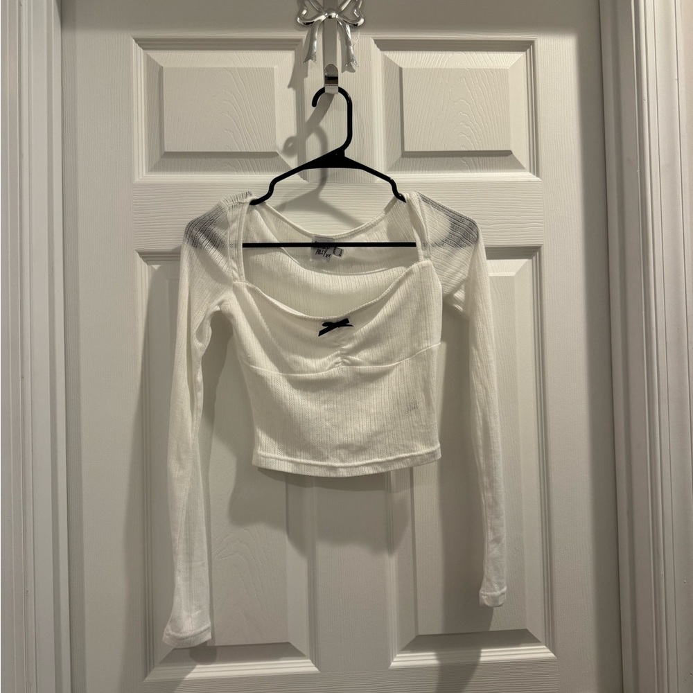 Princess Polly White Fitted Long Sleeve